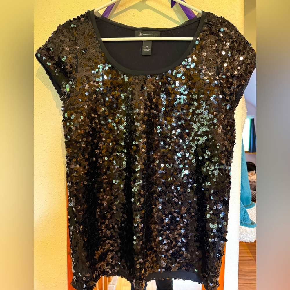 Black Sequin Top